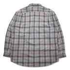 LACOSTE Big Size Button Down Shirt M Gray Windowpane Check One Point Logo