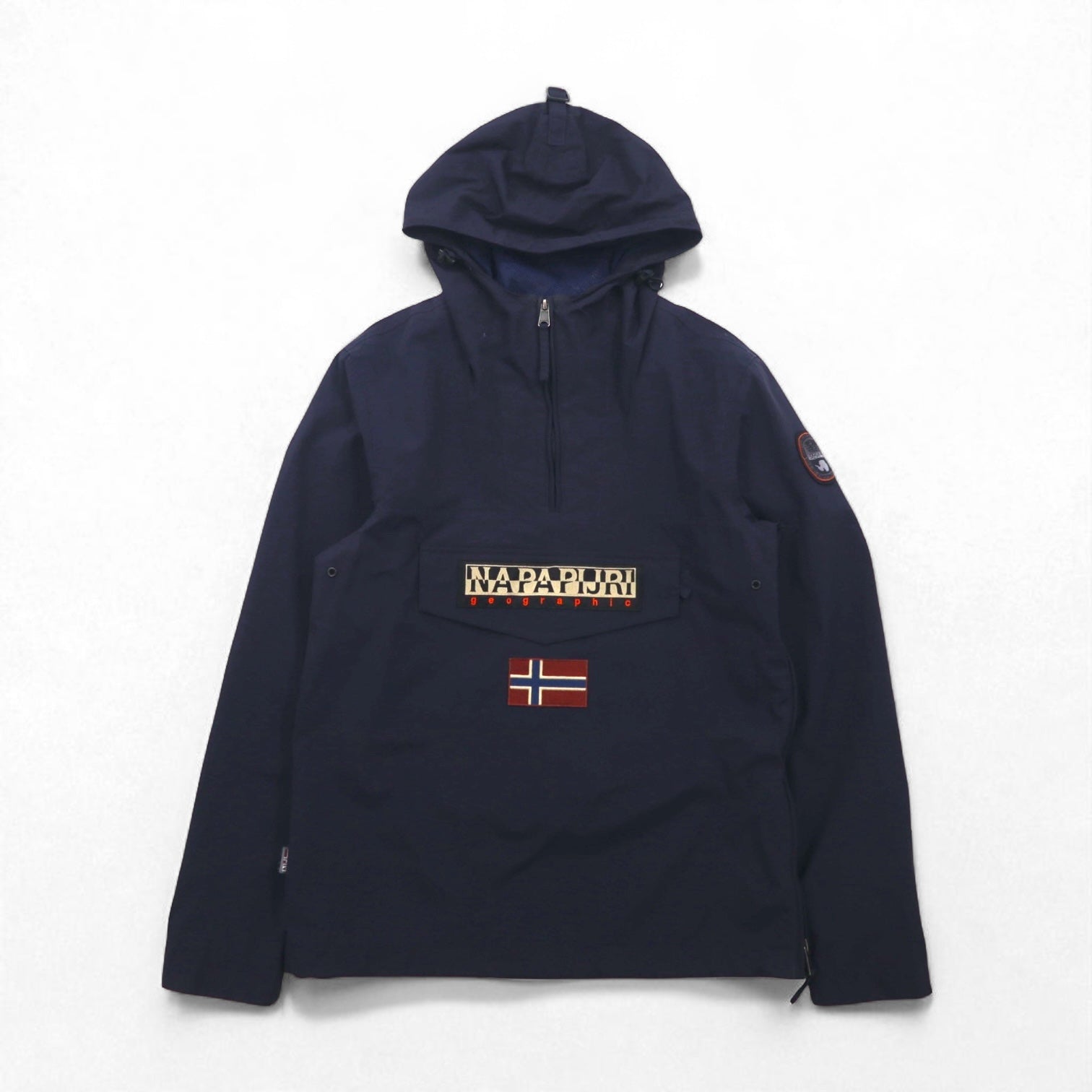 NAPAPIJRI Rainforest Summer Half-Zip Anorak Parka, Size M, Navy, Polyester, Waterproof, NP000HC0