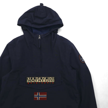 NAPAPIJRI Rainforest Summer Half-Zip Anorak Parka, Size M, Navy, Polyester, Waterproof, NP000HC0