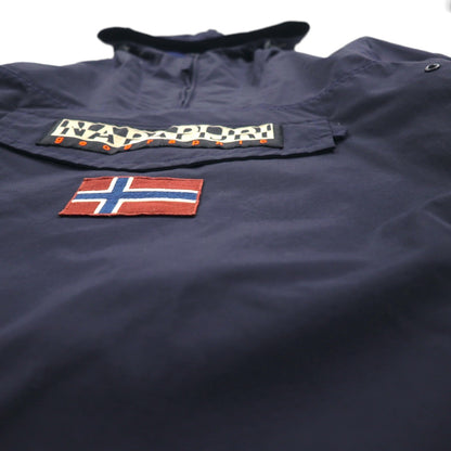 NAPAPIJRI Rainforest Summer Half-Zip Anorak Parka, Size M, Navy, Polyester, Waterproof, NP000HC0