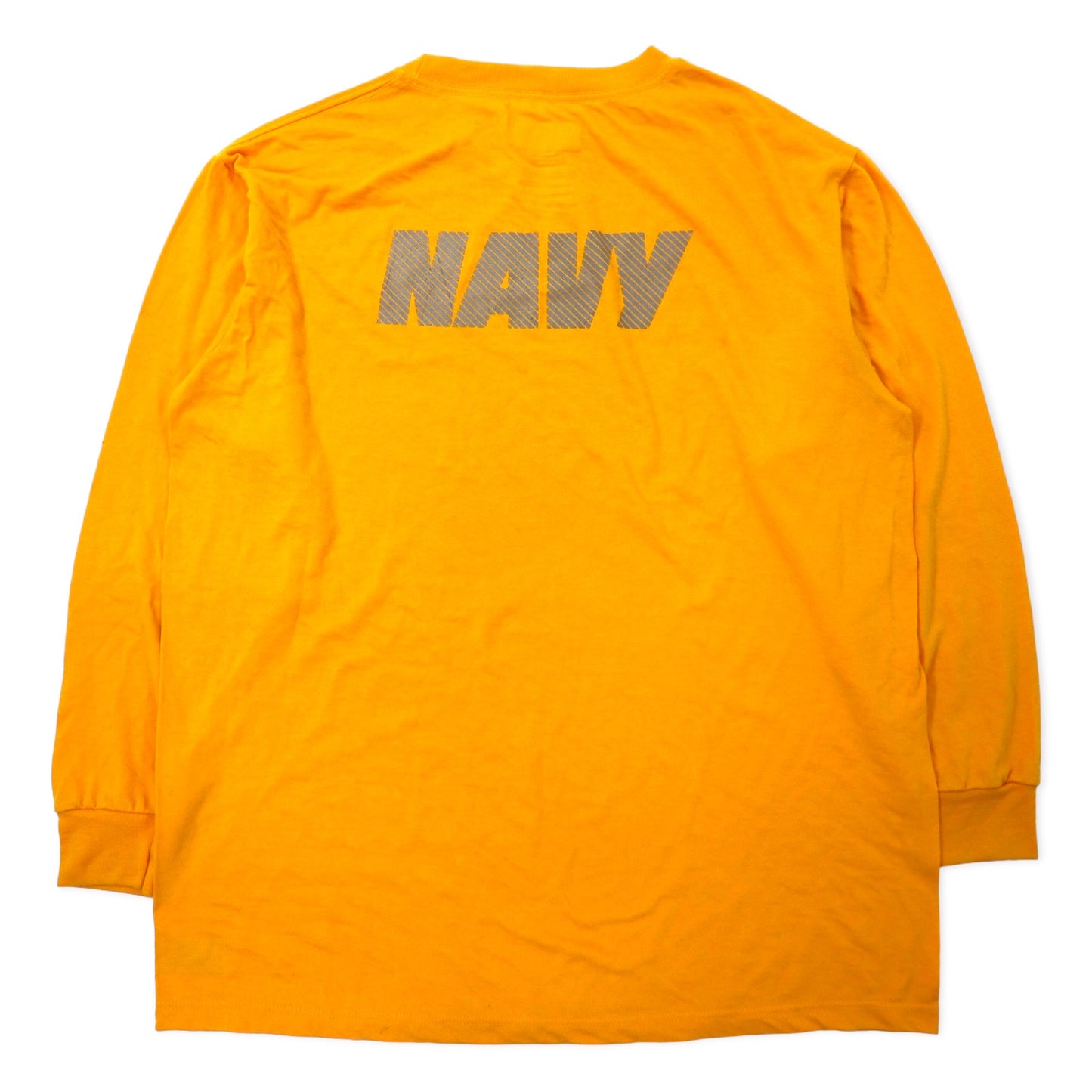US NAVY 米軍 トレーニング Tシャツ ロンT L イエロー ポリエステル リフレクター ミリタリー M.J.SOFFE