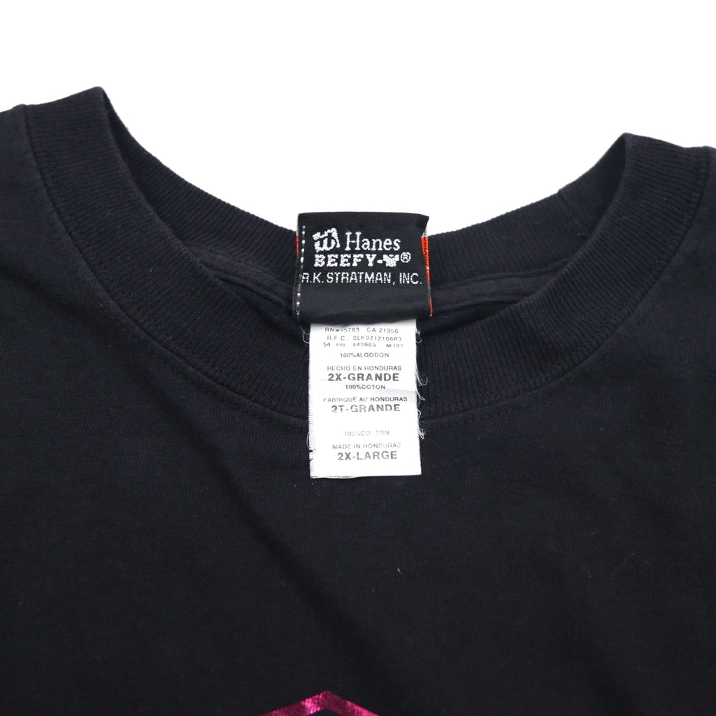HARLEY DAVIDSON 両面プリント Hanes BEEFY Tシャツ 2XL ブラック コットン