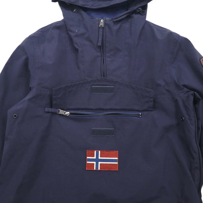 NAPAPIJRI Rainforest Summer Half-Zip Anorak Parka, Size M, Navy, Polyester, Waterproof, NP000HC0
