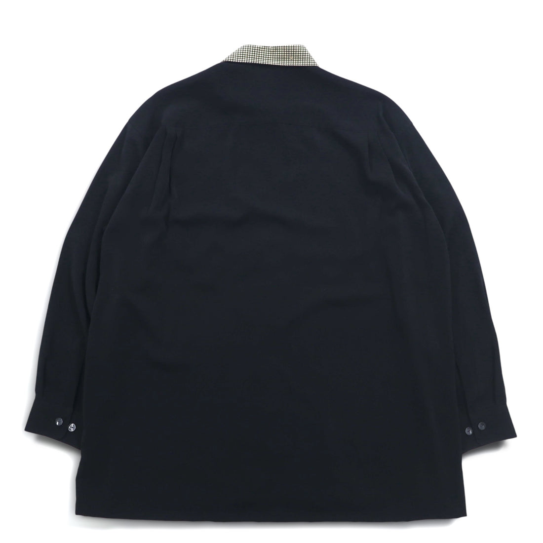 Vintage 90s Japan Made Retro Shirt punto 90s Different material switching design Poly shirt L Black Made in Japan