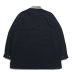 Vintage 90s Japan Made Retro Shirt punto 90s Different material switching design Poly shirt L Black Made in Japan