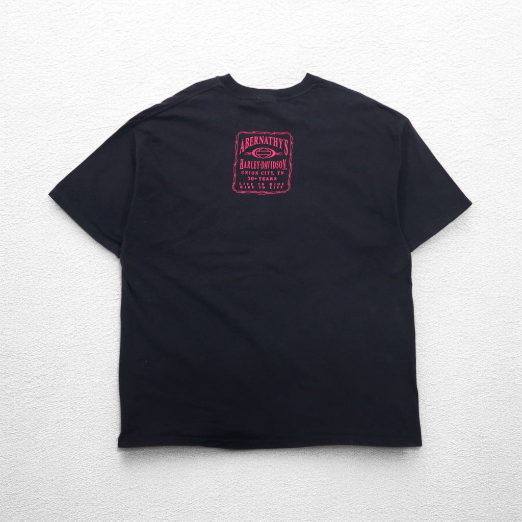 HARLEY DAVIDSON 両面プリント Hanes BEEFY Tシャツ 2XL ブラック コットン