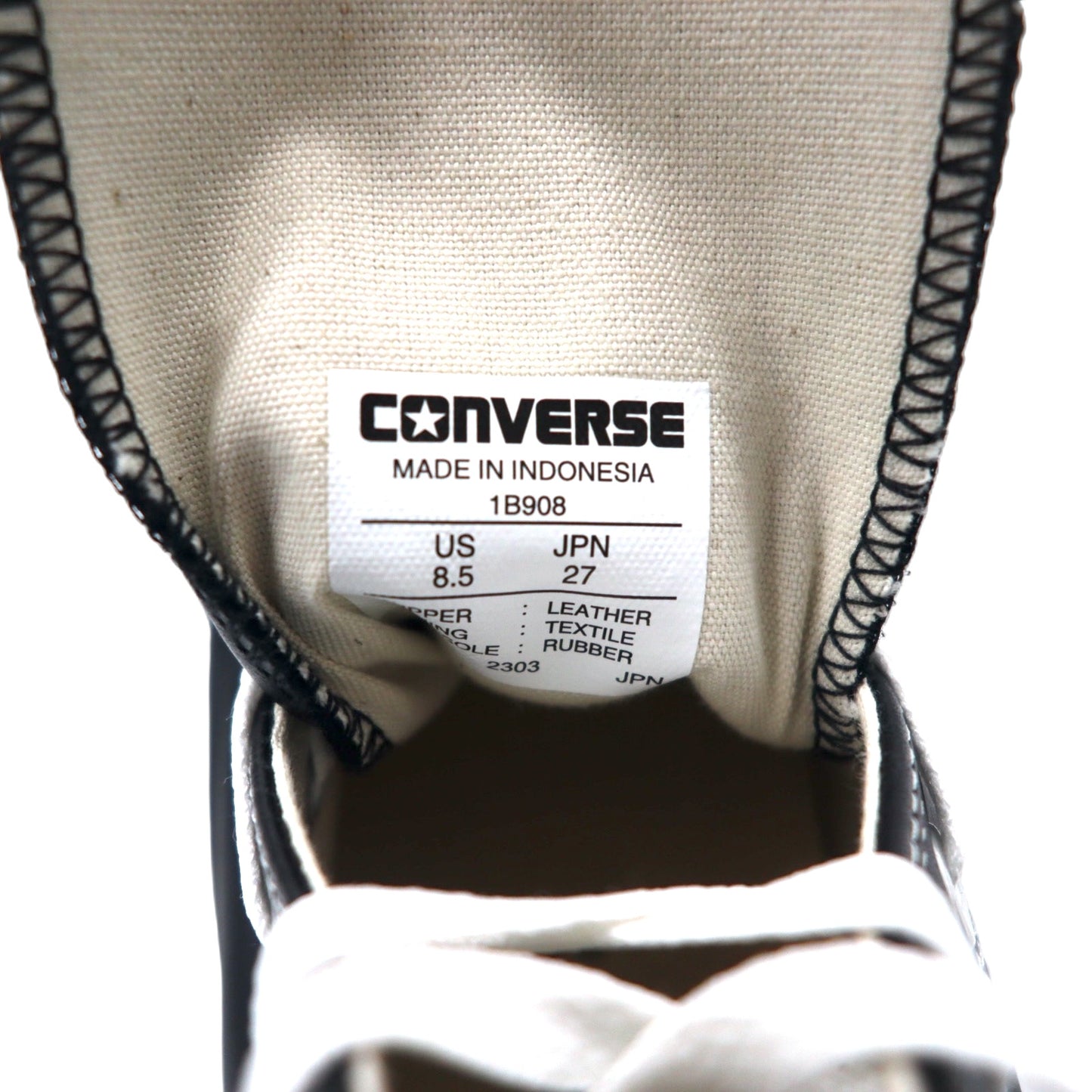 CONVERSE レザー オールスター ハイ スニーカー 27cm ブラック 1B908