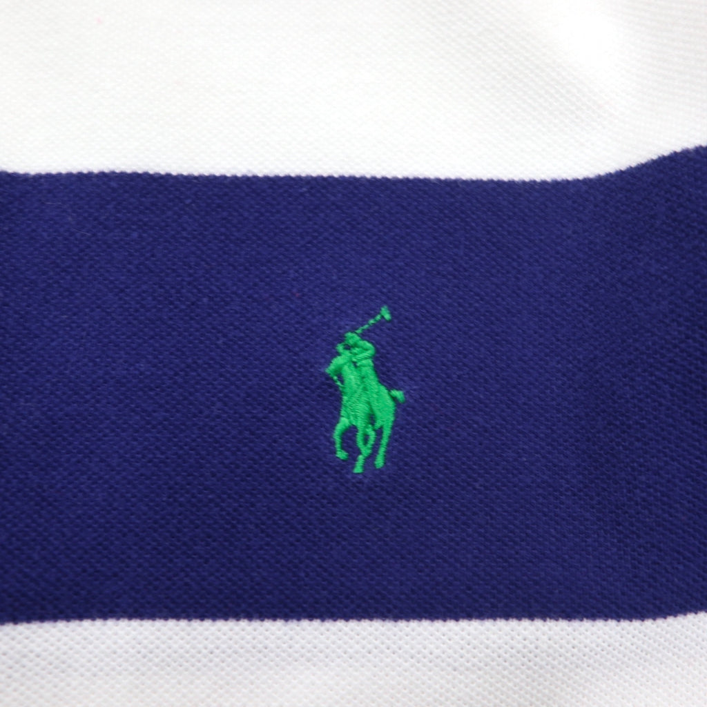 POLO RALPH LAUREN Custom Fit Striped Polo Shirt 2XL Red White Tricolor Cotton Pique Small Pony Embroidery