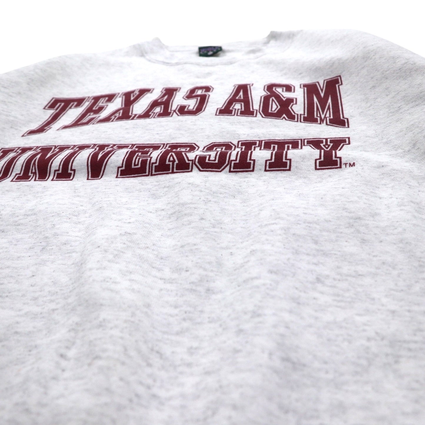 MV SPORT 90s USA made college print sweatshirt XL grey TEXAS A&amp;M UNIVERSITY arch logo two-layer print