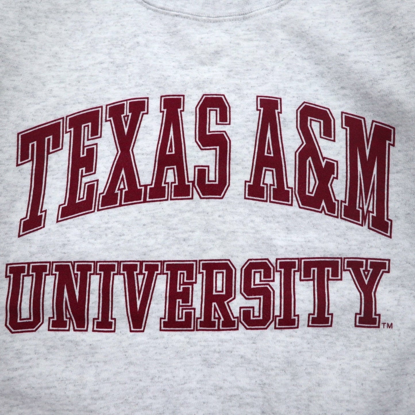 MV SPORT 90s USA made college print sweatshirt XL grey TEXAS A&amp;M UNIVERSITY arch logo two-layer print