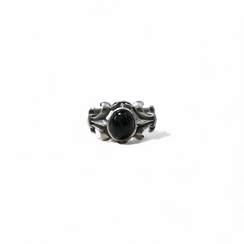 Vintage Black Onyx Silver Ring ブラックオニキス トライバル リング 指輪 21号 925