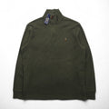 POLO RALPH LAUREN ESTATE RIB Half-Zip Sweatshirt, Size M, Khaki, Small Pony Embroidery, Unused