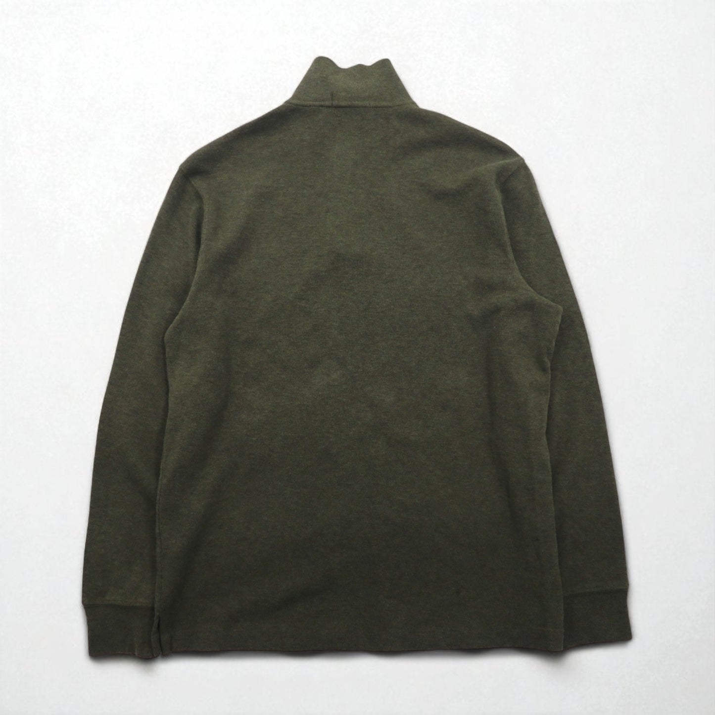 POLO RALPH LAUREN ハーフジップ スウェット ESTATE RIB トレーナー M カーキ スモールポニー 刺繍 未使用品