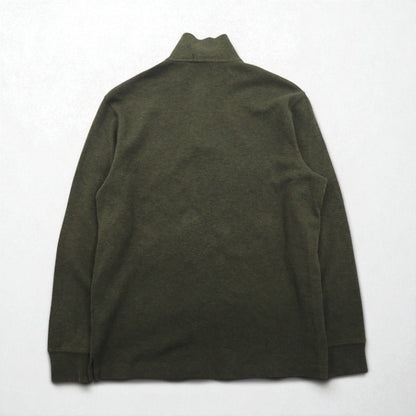 POLO RALPH LAUREN ハーフジップ スウェット ESTATE RIB トレーナー M カーキ スモールポニー 刺繍 未使用品