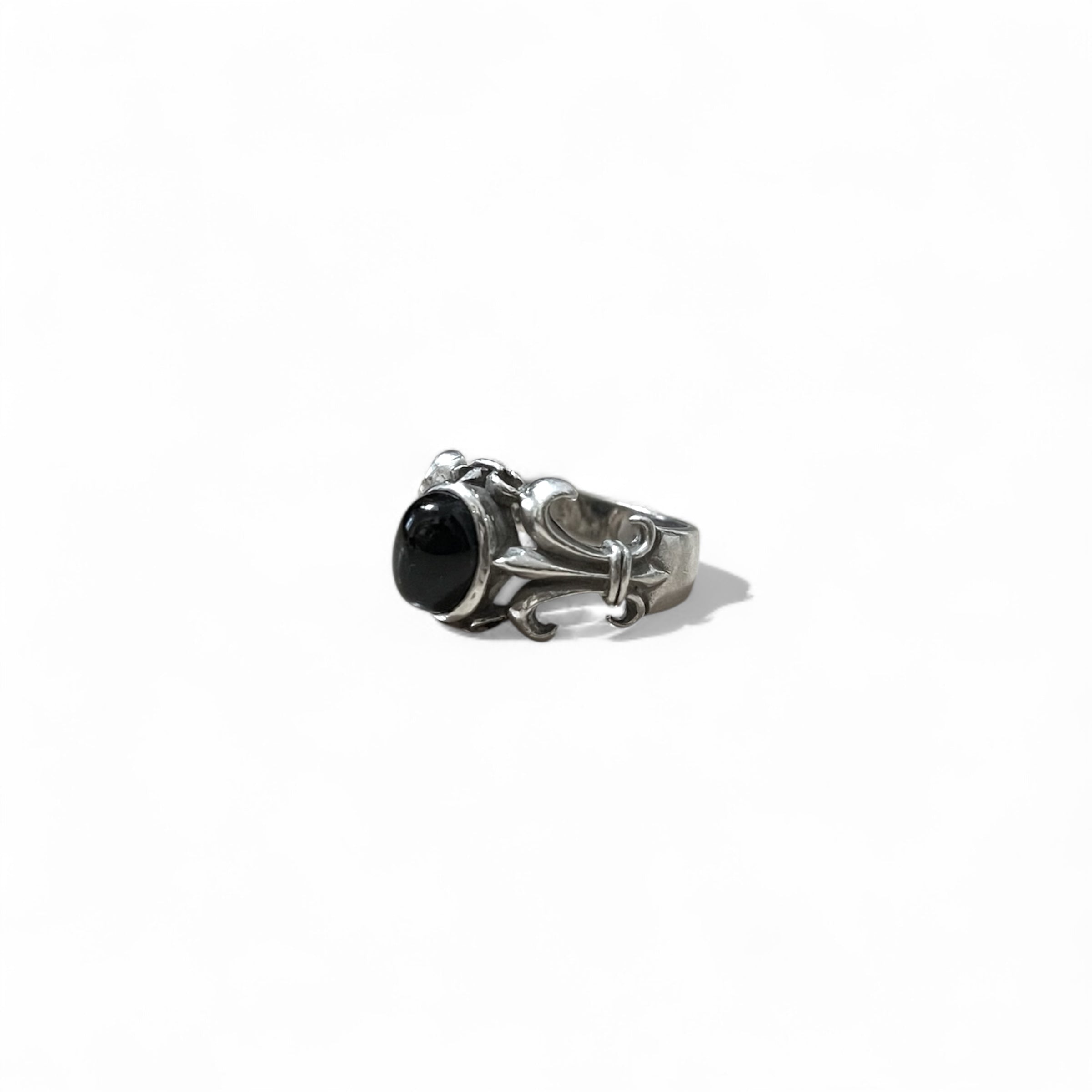 Vintage Black Onyx Silver Ring ブラックオニキス トライバル リング 指輪 21号 925