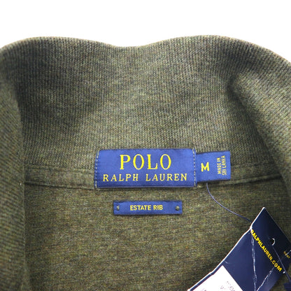 POLO RALPH LAUREN ハーフジップ スウェット ESTATE RIB トレーナー M カーキ スモールポニー 刺繍 未使用品