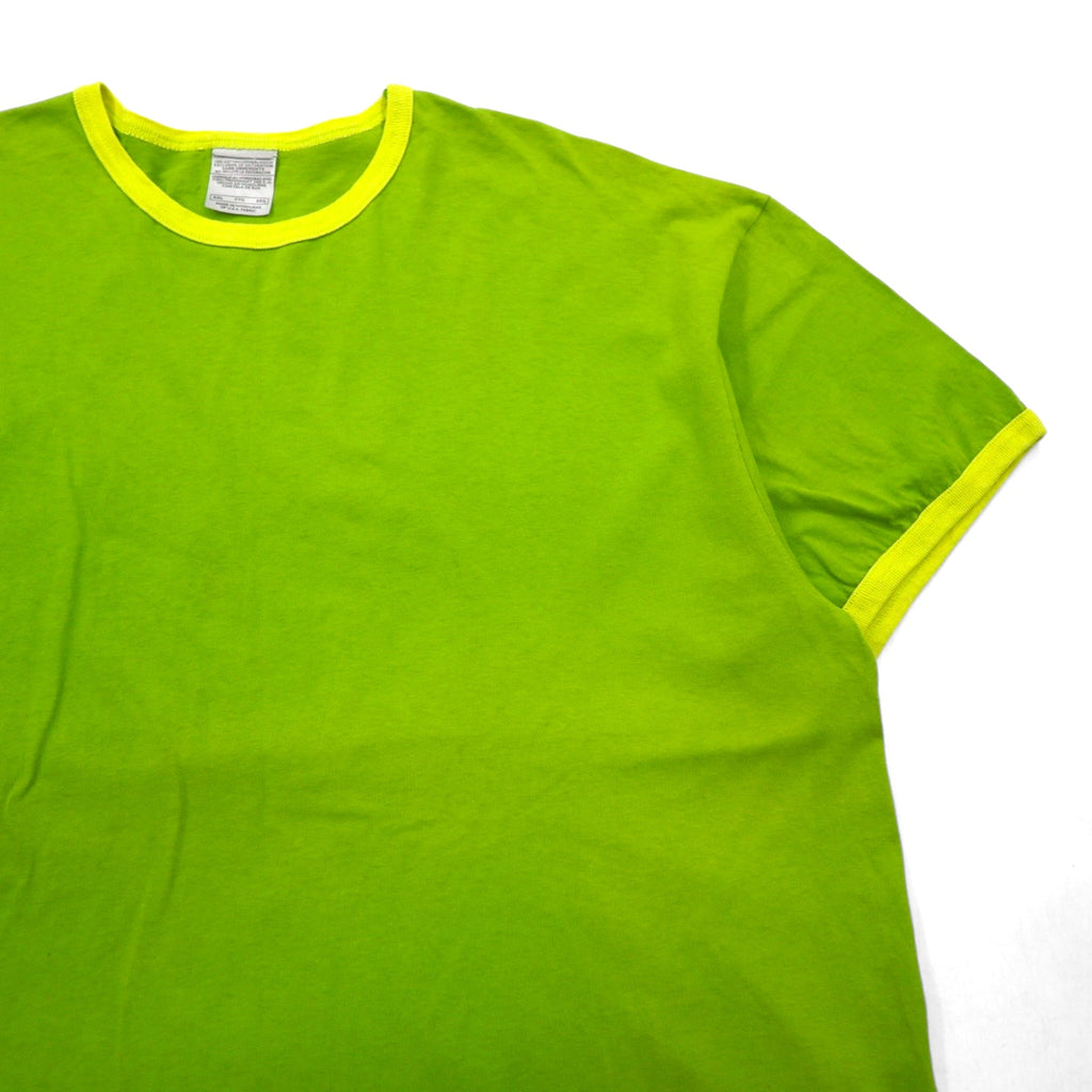 NIKE 00年代 リンガーTシャツ 2XL ライム グリーン コットン 無地