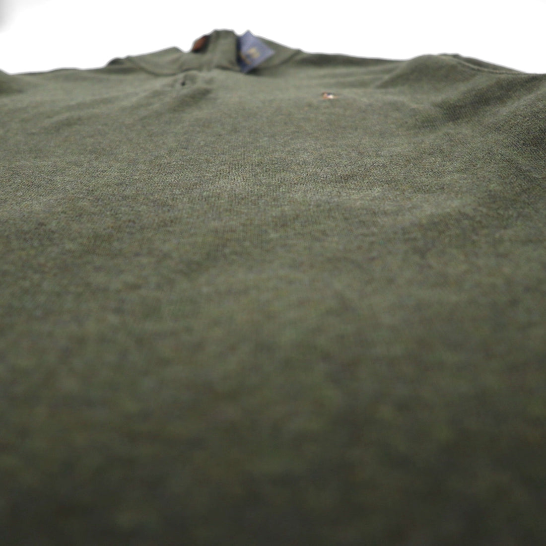 POLO RALPH LAUREN ESTATE RIB Half-Zip Sweatshirt, Size M, Khaki, Small Pony Embroidery, Unused