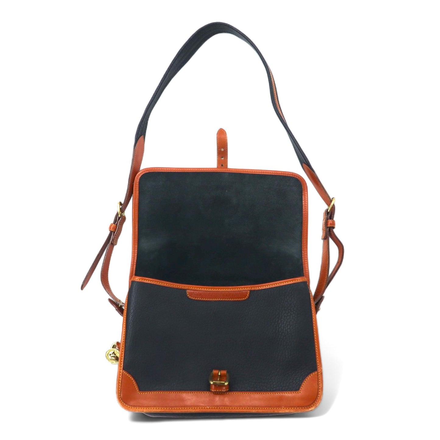 DOONEY & BOURKE USA製 ショルダーバッグ ブラック ブラウン レザー シボ革 TALONジップ ALL WEATHER LEATHER