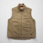 Woolrich ダック地 ベスト L ブラウン 裏地フリース チェック ジップアップ 22830