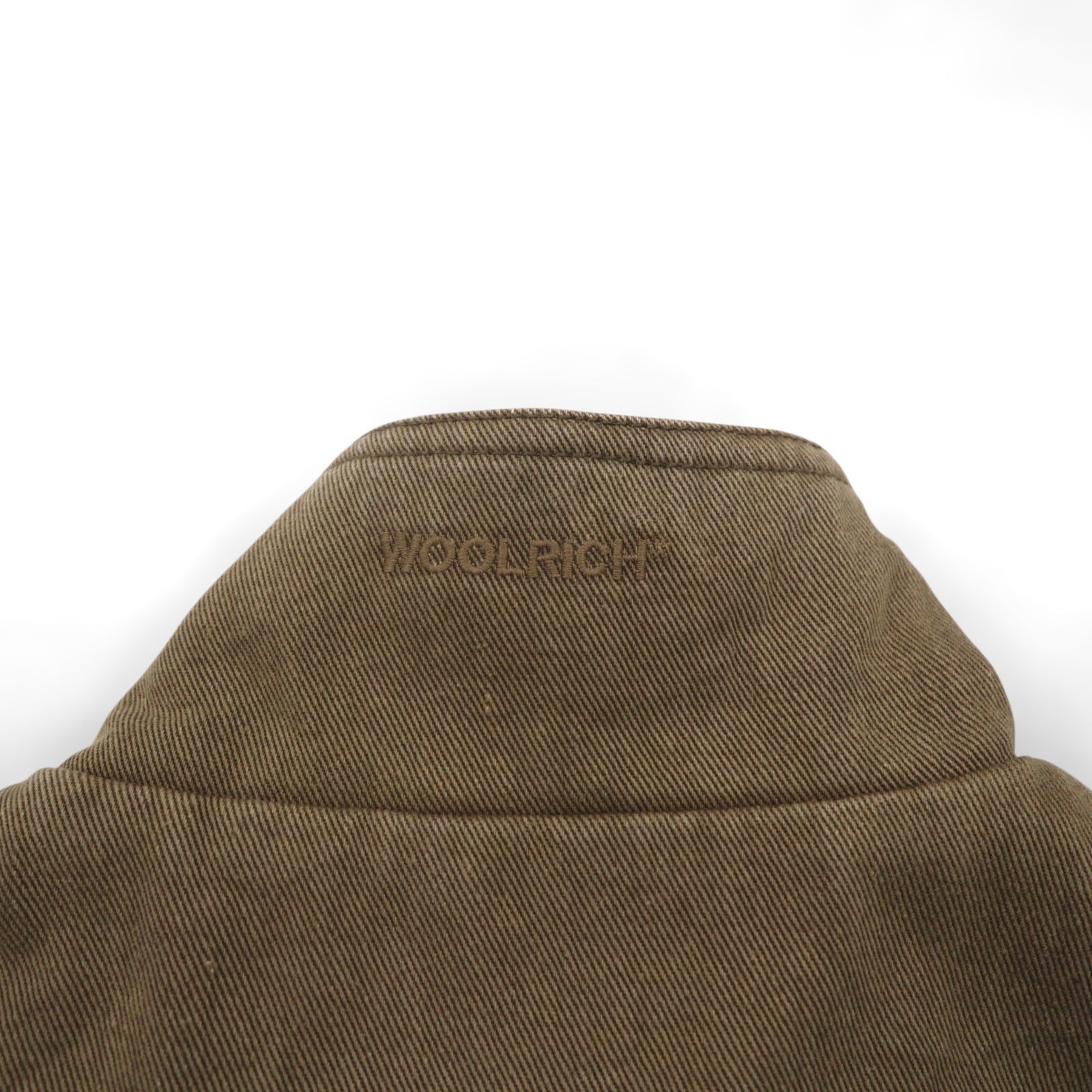 Woolrich ダック地 ベスト L ブラウン 裏地フリース チェック ジップアップ 22830