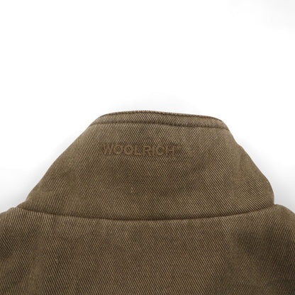 Woolrich ダック地 ベスト L ブラウン 裏地フリース チェック ジップアップ 22830
