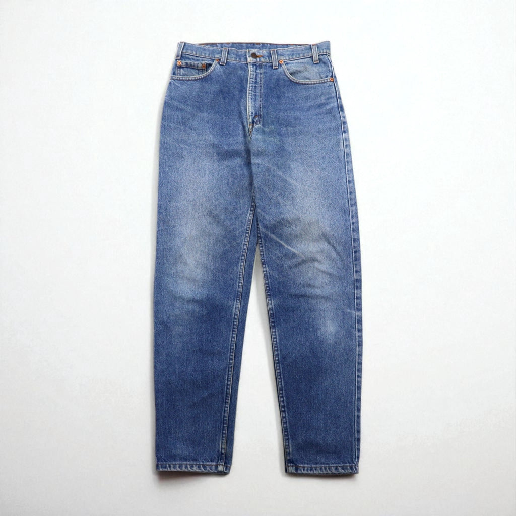 Levi's 90s Made in USA 610 Tapered Denim Jeans, Size M, Indigo Blue, Zipper Fly, 610-0217
