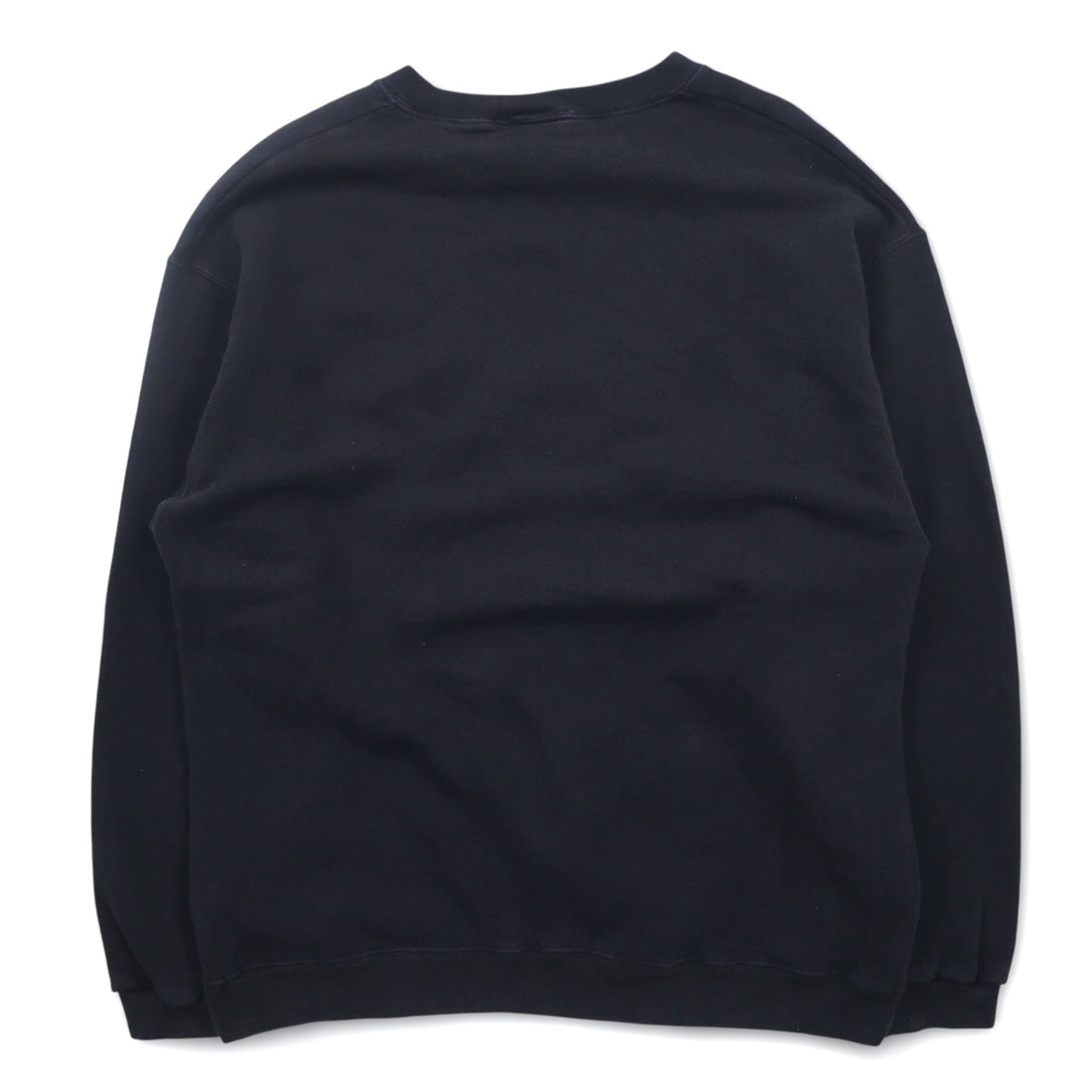 Reebok 90s Crew Neck Sweatshirt L Black Cotton One Point Logo Embroidery