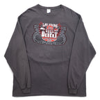 DELTA ロングスリーブTシャツ ロンT 3XL グレー 両面プリント レーシングカー DUEL IN THE DESERT