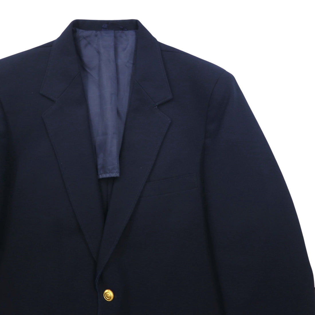 Sears 70s PERMA-PREST Navy 2B Tailored Jacket, Leather, Size XL, Gold Buttons, CLASSIS COLLECTION
