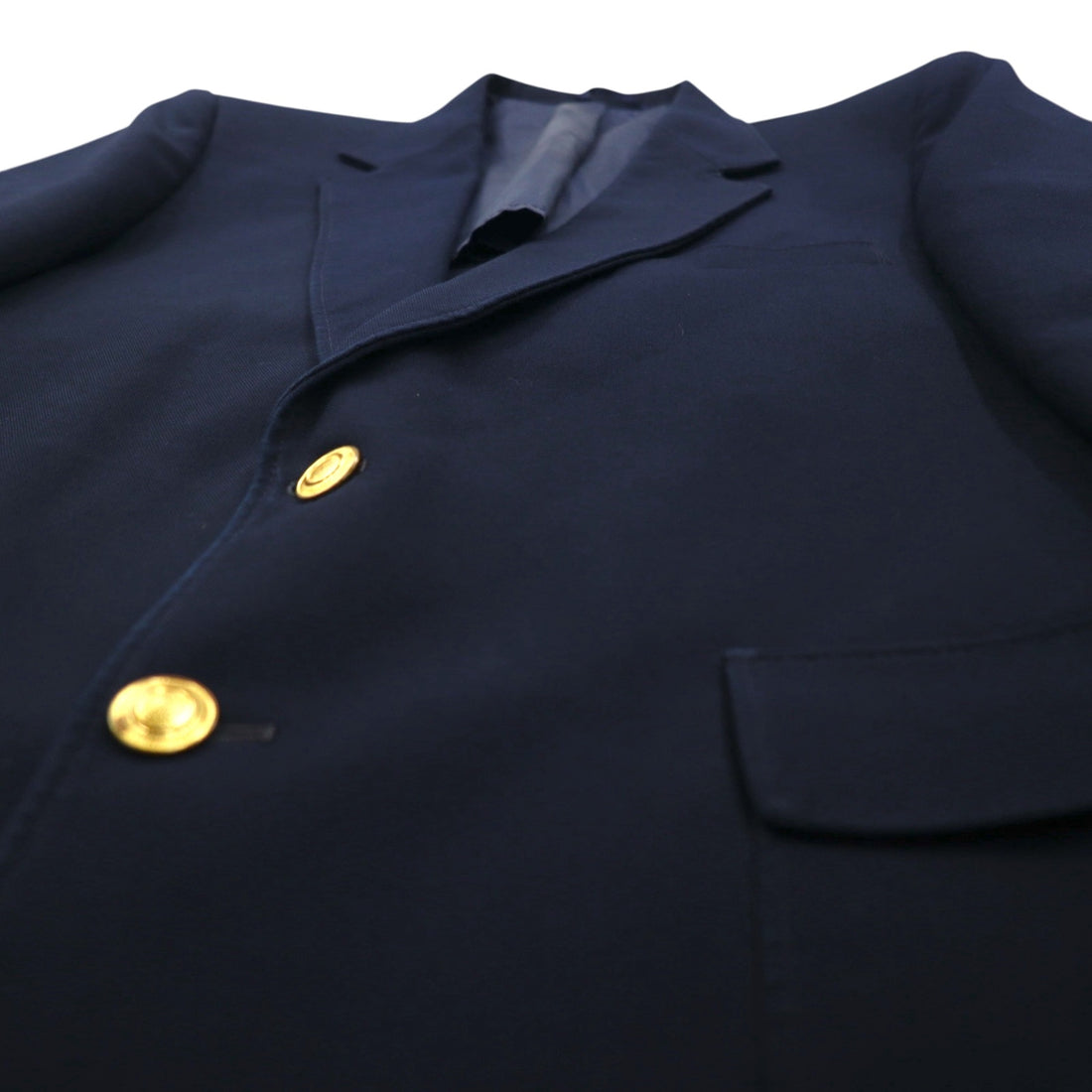 Sears 70s PERMA-PREST Navy 2B Tailored Jacket, Leather, Size XL, Gold Buttons, CLASSIS COLLECTION