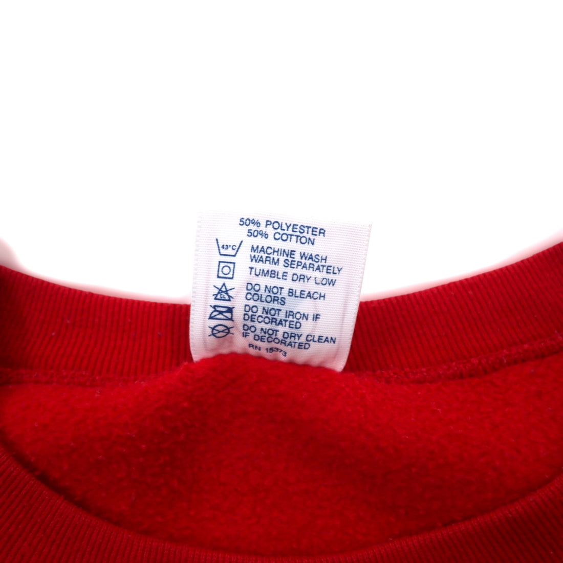 Made in USA 90s DELTA Print Sweatshirt M Red Cotton FIFTY-FIFTY Fleece Lined Panama City Beach
