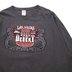 DELTA ロングスリーブTシャツ ロンT 3XL グレー 両面プリント レーシングカー DUEL IN THE DESERT