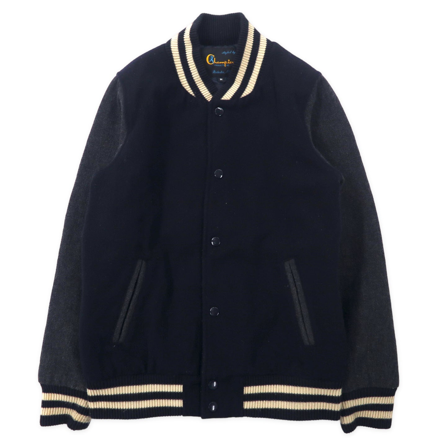 CHAMPION VARSITY JACKET M Navy Gray Wool CW-G604 – 日本然リトテ