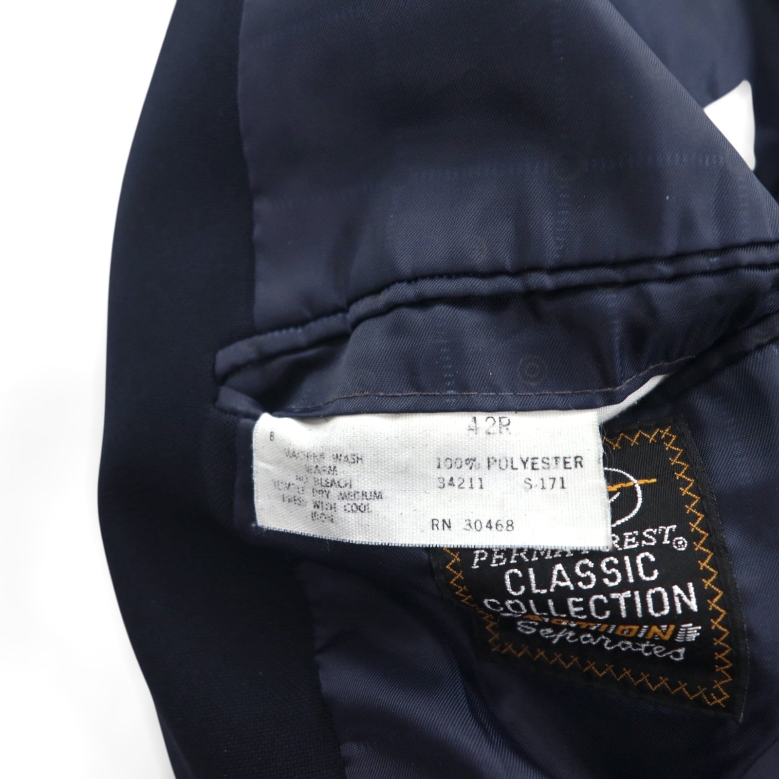 Sears 70年代 PERMA-PREST 紺ブレ 2B テーラードジャケット ブレザー XL ネイビー 金ボタン CLASSIS COLLECTION