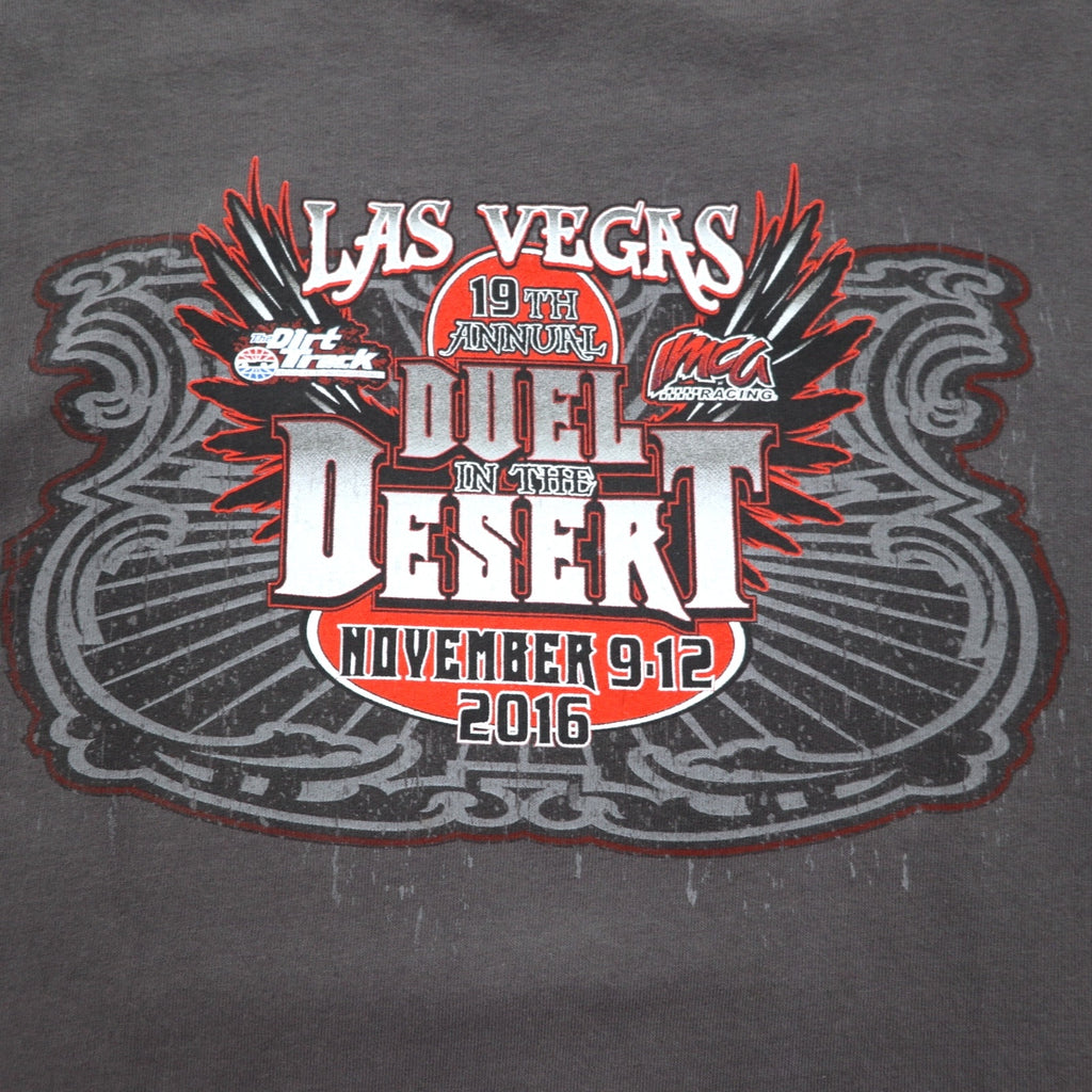 DELTA ロングスリーブTシャツ ロンT 3XL グレー 両面プリント レーシングカー DUEL IN THE DESERT