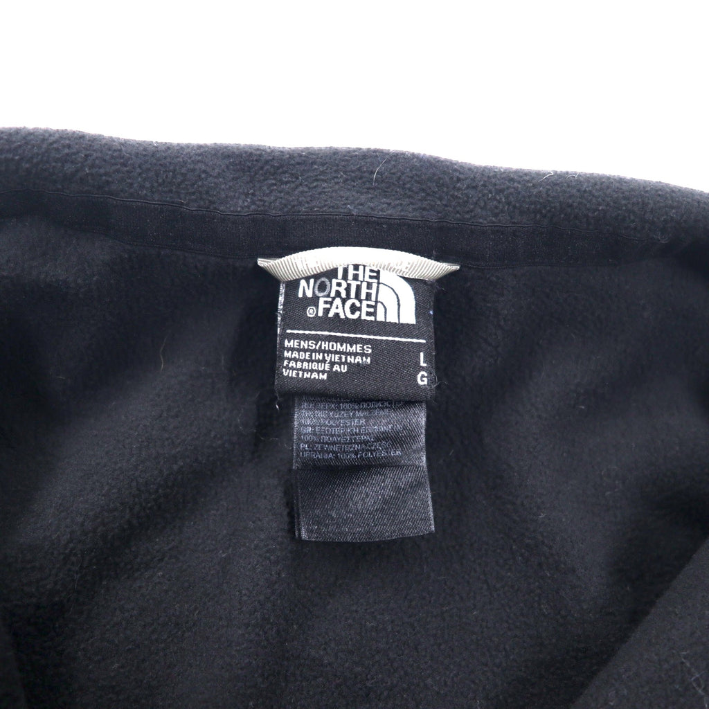THE NORTH FACE Half Zip Fleece Jacket L Black Polyester One Point Logo Embroidery
