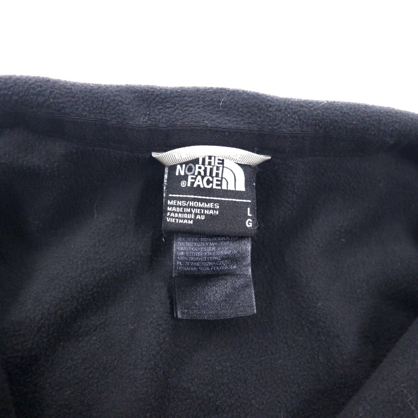 THE NORTH FACE ハーフジップ フリースジャケット L ブラック ポリエステル ワンポイントロゴ刺繍