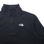 THE NORTH FACE Half Zip Fleece Jacket L Black Polyester One Point Logo Embroidery