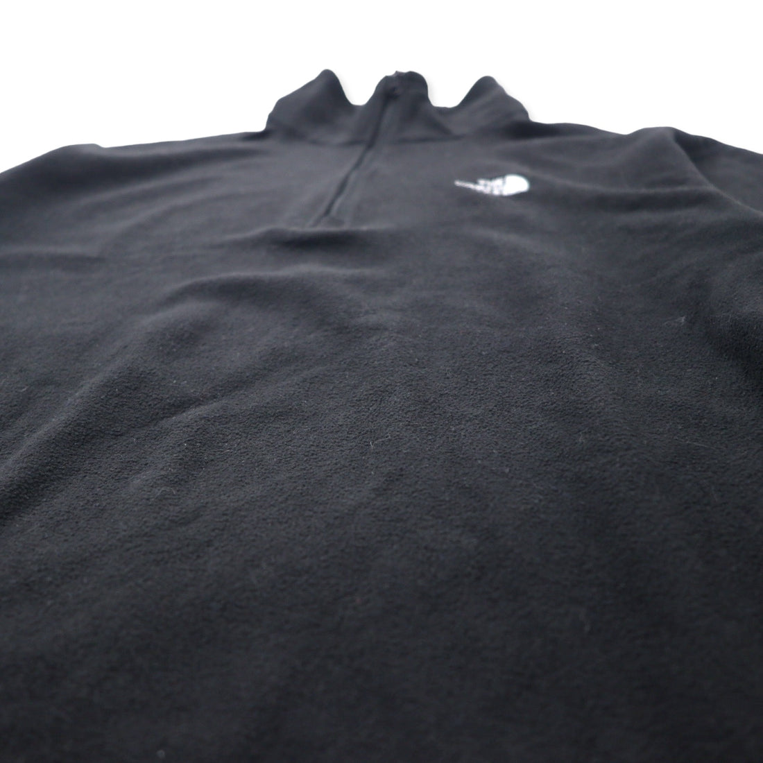 THE NORTH FACE Half Zip Fleece Jacket L Black Polyester One Point Logo Embroidery