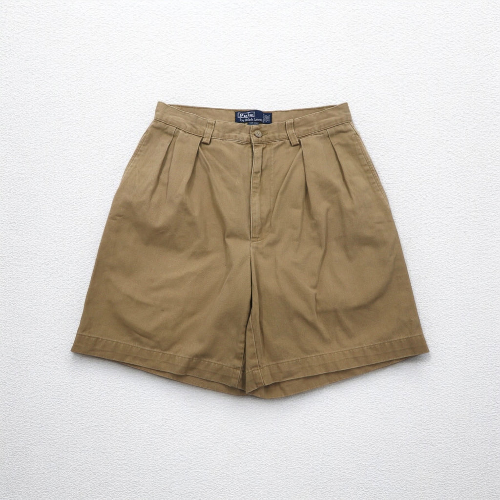 Polo by Ralph Lauren 90年代 ポロチノ 2タック ショートパンツ ハーフパンツ M ベージュ コットン TYLER SHORT
