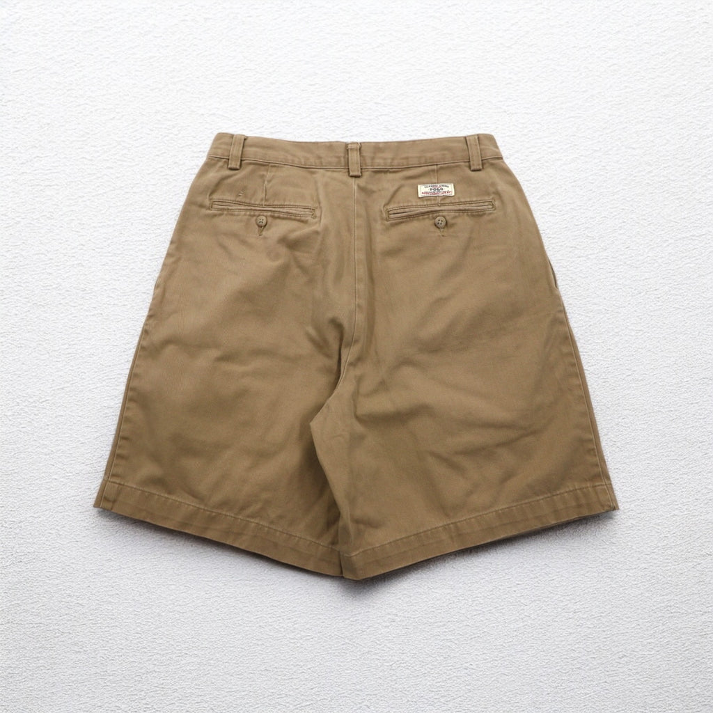 Polo by Ralph Lauren 90年代 ポロチノ 2タック ショートパンツ ハーフパンツ M ベージュ コットン TYLER SHORT