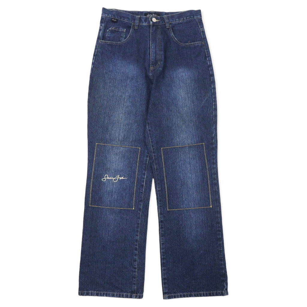 日本然リトテ-古着オンライン-Sean John 00年代 バギー デニムパンツ 32 ブルー コットン ロゴ刺繍-Sean John 00's Baggy Denim Pants 32 Blue Cotton Logo Embroidery