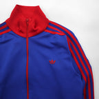adidas 80年代 デサント社製 トラックジャケット ジャージ L ブルー スリーストライプ 3本線 ハイネック スタンドカラー