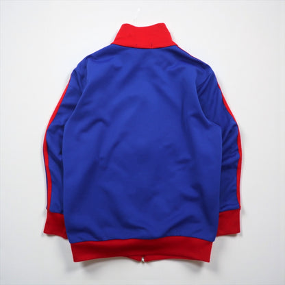 adidas 80年代 デサント社製 トラックジャケット ジャージ L ブルー スリーストライプ 3本線 ハイネック スタンドカラー