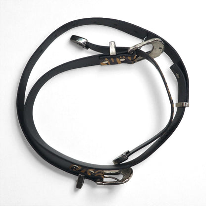 TOGA VIRILIS ダブルバックル ベルト ゼブラ アニマル ウエスタン 彫金 シルバー