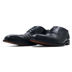 Loake British medallion straight tip dress shoes, 27.5cm, black calf leather, semi-brogue, Goodyear welt construction, STRAND 706408, made in England