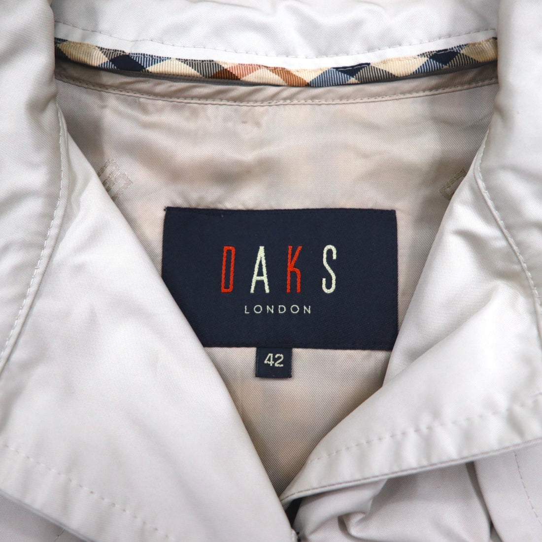 DAKS ステンカラーコート トレンチコート L ベージュ ライナー着脱式 ベルト付き 日本製