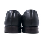 Loake British medallion straight tip dress shoes, 27.5cm, black calf leather, semi-brogue, Goodyear welt construction, STRAND 706408, made in England