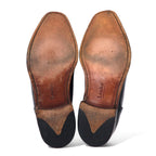 Loake British medallion straight tip dress shoes, 27.5cm, black calf leather, semi-brogue, Goodyear welt construction, STRAND 706408, made in England